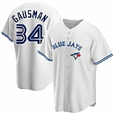 TORONTO BLUE JAYS #34 KEVIN GAUSMAN WHITE HOME JERSEY,baseball caps,new era cap wholesale,wholesale hats